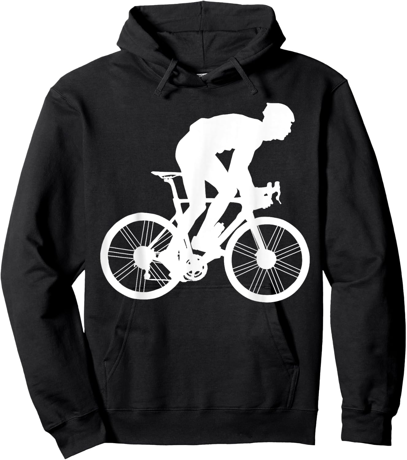 Silhouette Road Cycling Athlete Bike Ride Cyclist Biker Race Hoodie - Hoodie | Black