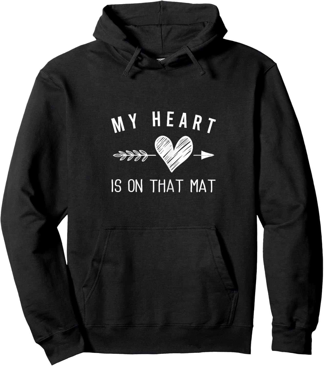 My Heart is On That Mat Shirt Wrestling Mom Jiu Jitsu Mom Hoodie - Hoodie | Black
