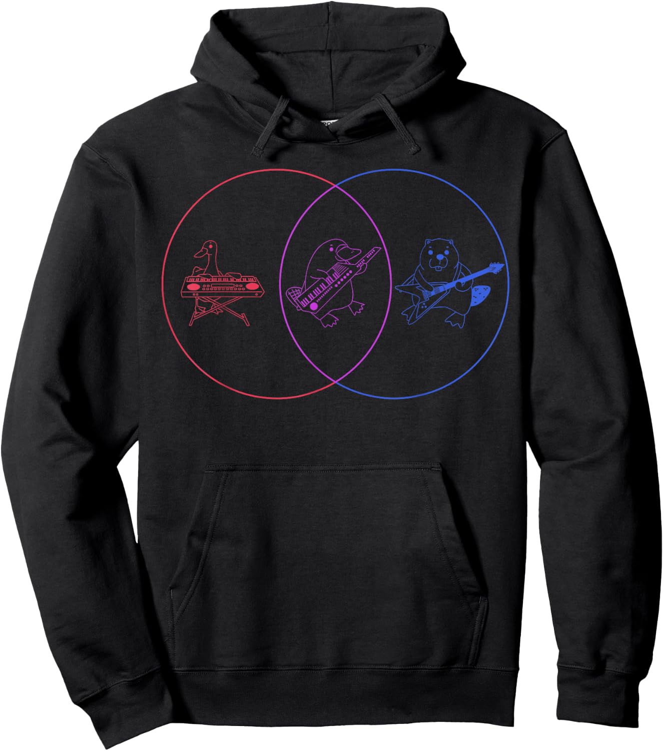 Funny Venn Chart - Duck Platypus Beaver Hoodie - Hoodie | Black