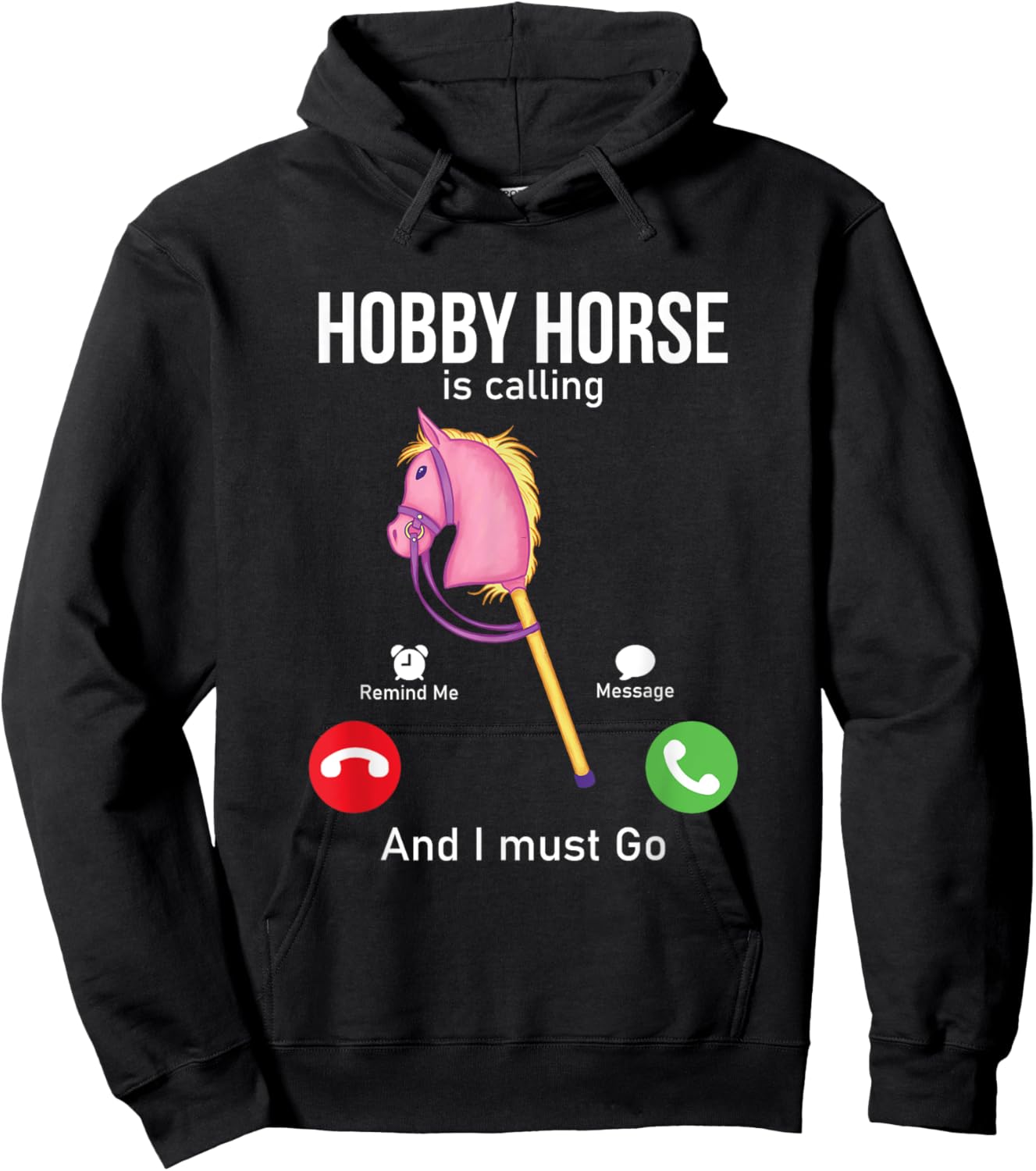 Funny Hobby Horsing Gifts For Hobby Horse Riders -Adult Black Cotton Blend Small Classic Fit Short Sleeve Hoodie - Hoodie | Black