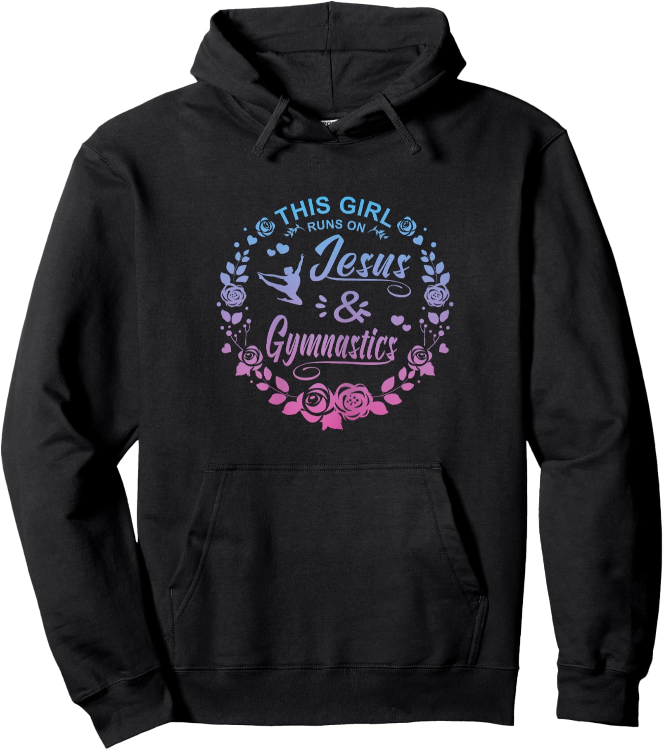 This Girl Runs On Jesus And Gymnastics Christian Hoodie - Hoodie | Black