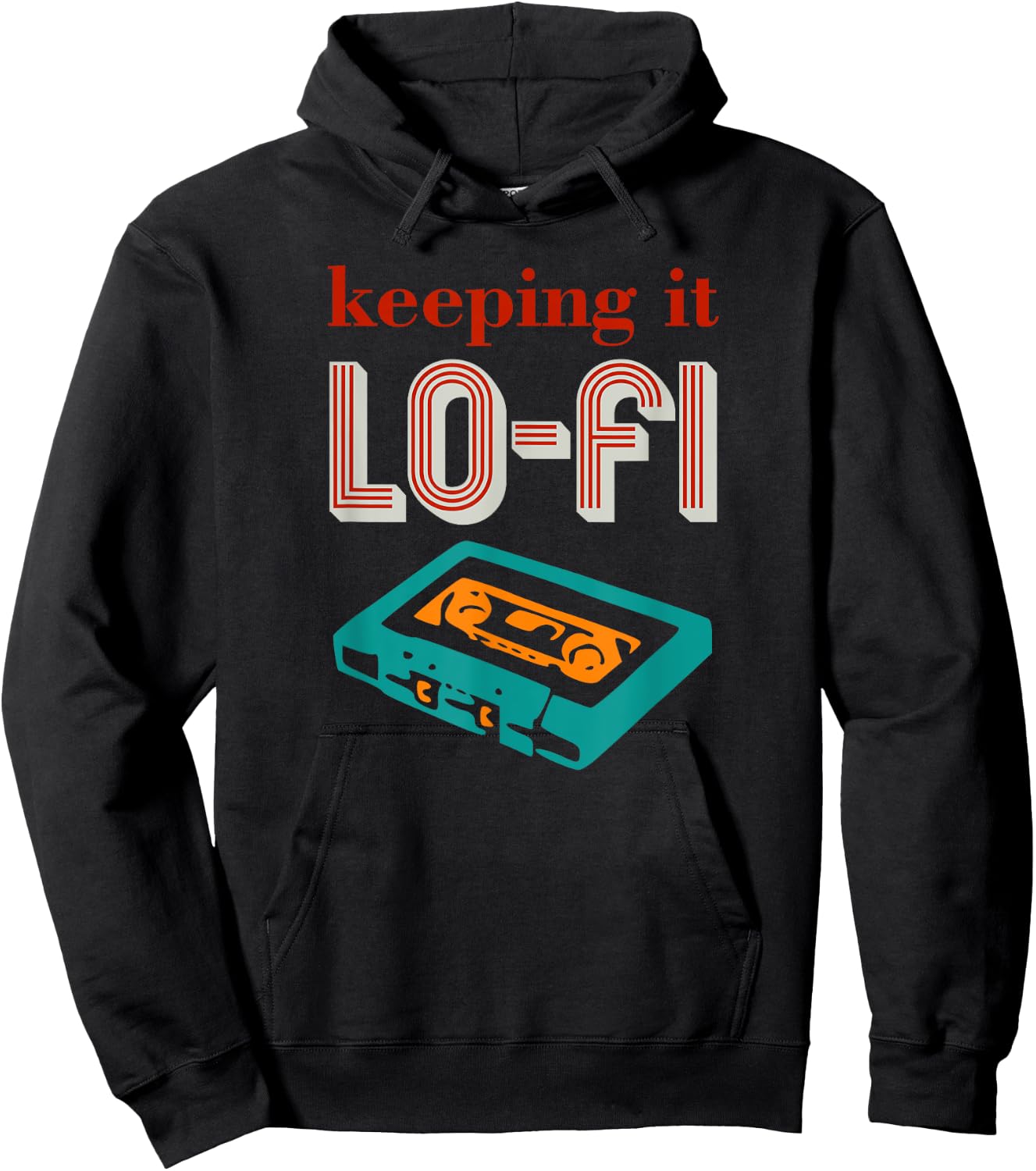 Lo-Fi music, retro cassette vibes, Low Fidelity chilling Hoodie - Hoodie | Black