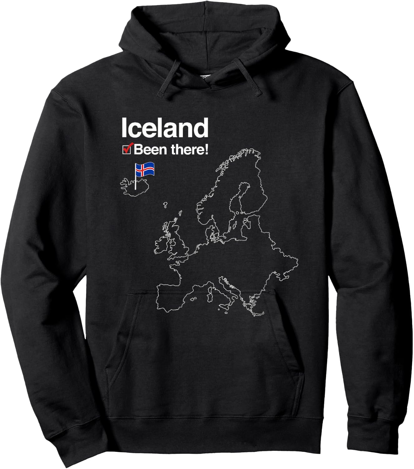 Flag and Map of Iceland Hoodie - Hoodie | Black