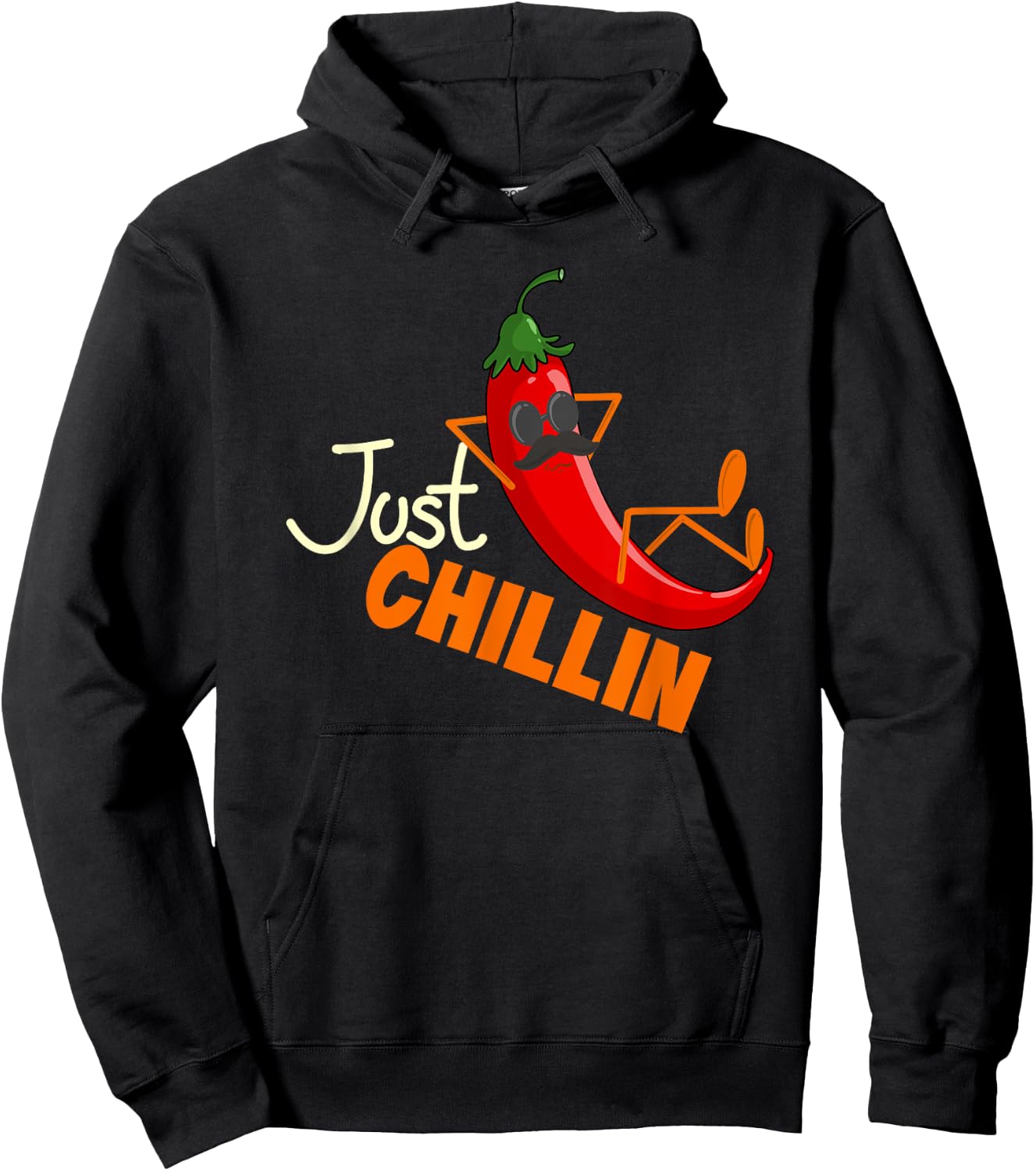 Funny Just Chillin Chili Pepper For Spicy Food Lovers Hoodie - Hoodie | Black