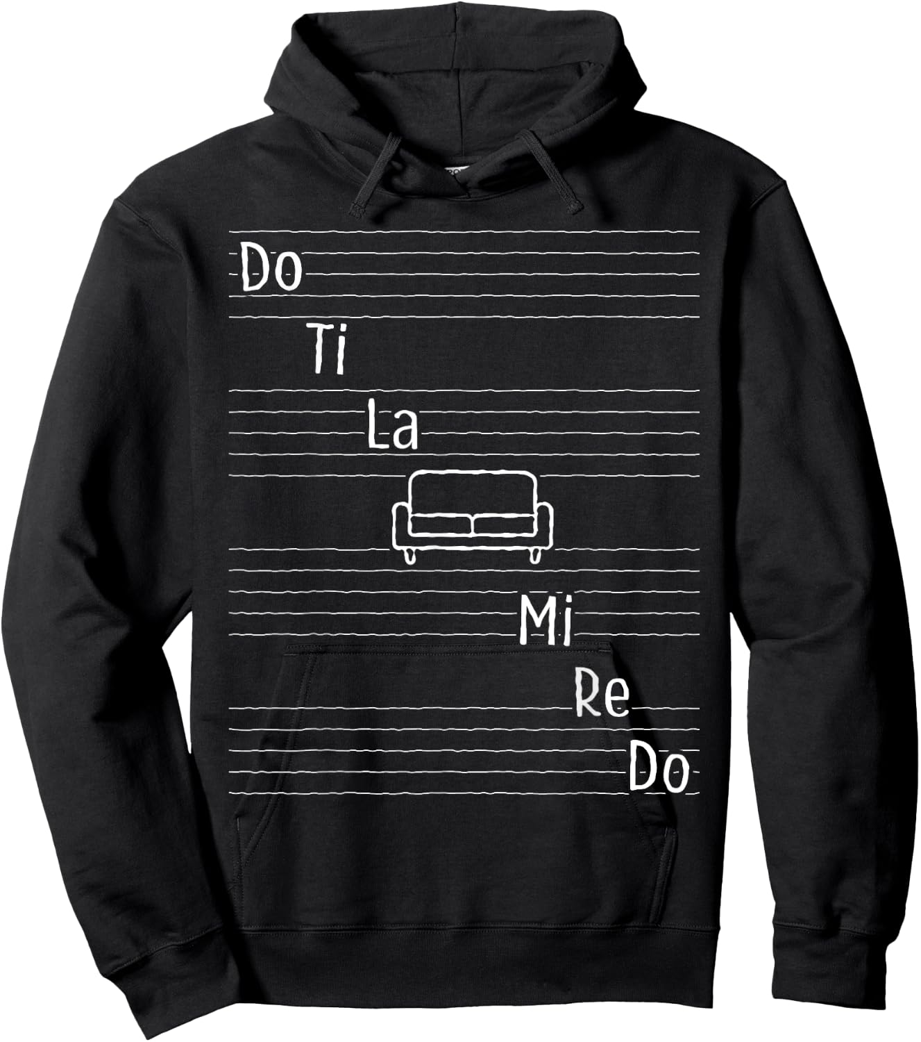 Do Ti La Sofa Funny Musical Notes Scale Design Hoodie - Hoodie | Black