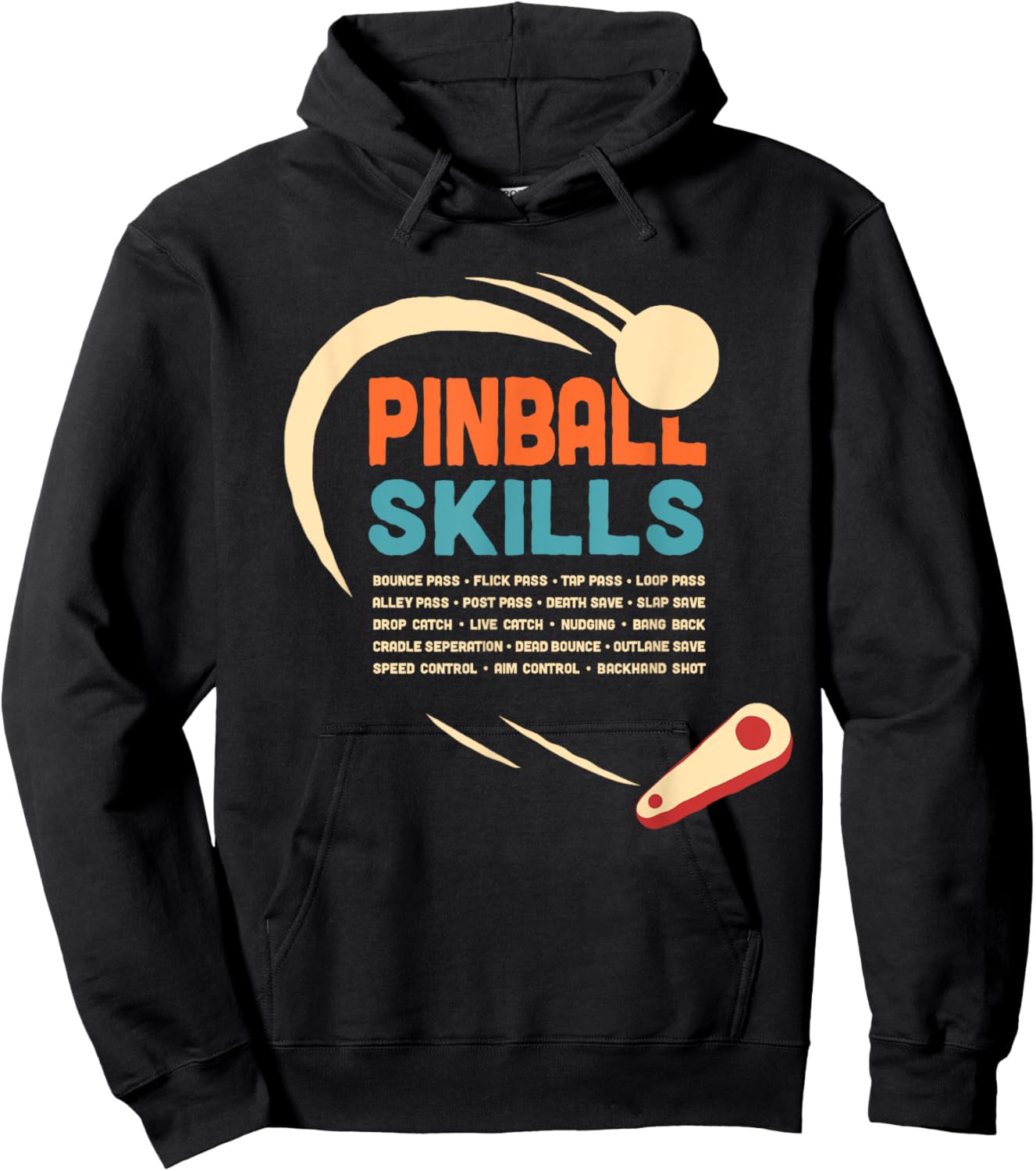 Pinball Skills - Retro Pinball Hoodie - Hoodie | Black
