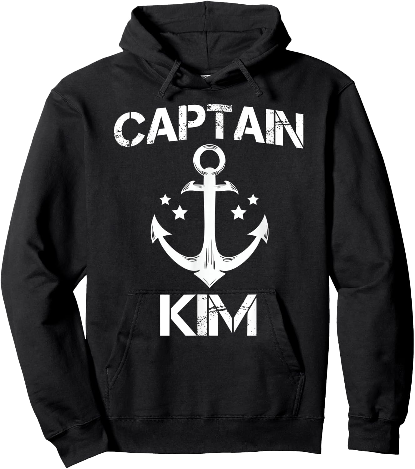 CAPTAIN KIM Funny Birthday Personalized Name Boat Gift Hoodie - Hoodie | Black