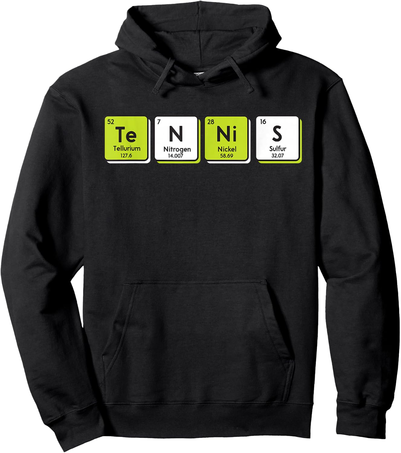 Tennis Periodic Table Elements Sport Funny Player Coach Gift Hoodie - Hoodie | Black