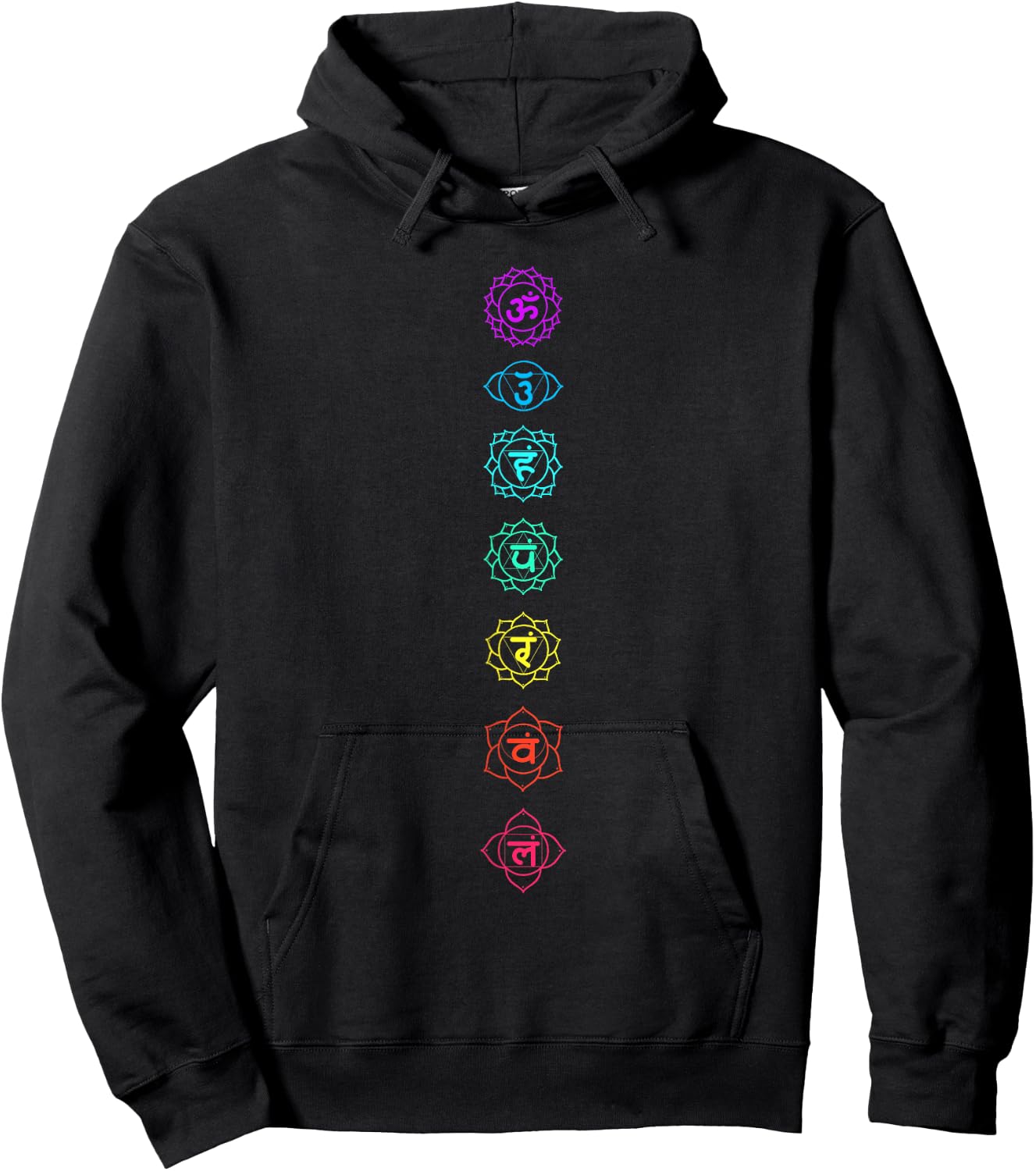 Chakras Om Anahata Sahasrara Mulsdhara Chakra Hoodie - Hoodie | Black