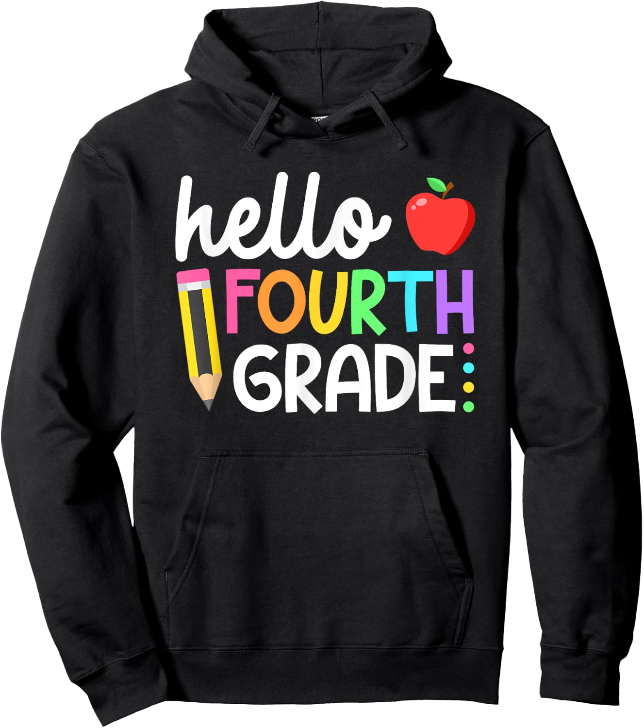 Hello Fourth Grade Team 4th Grade Back to School Teacher Kid Hoodie - Hoodie | Black