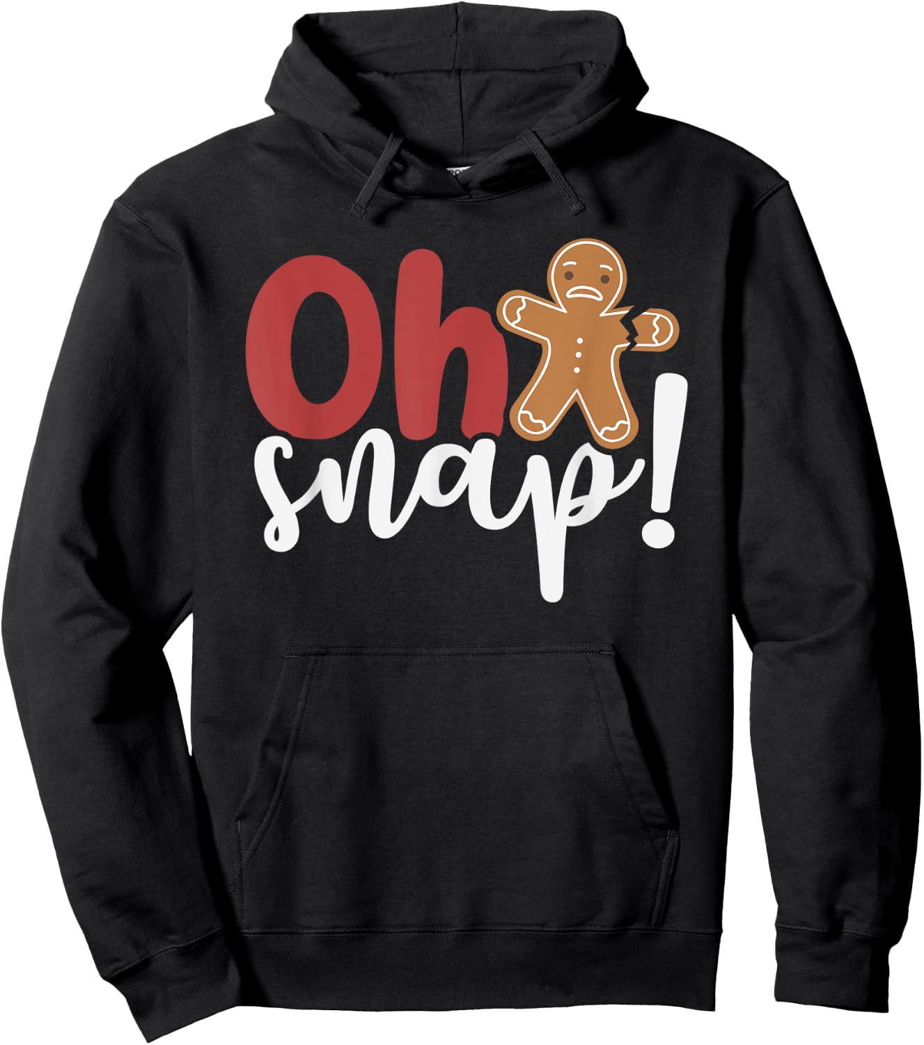 Oh Snap Christmas Ginger Bread Man Broken Arm Hoodie - Hoodie | Black