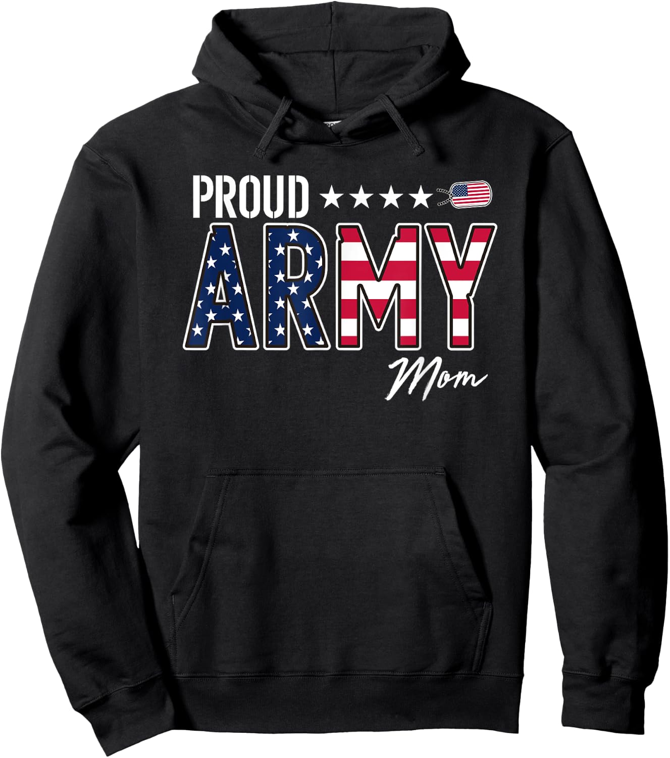 US Flag Proud Army Mom Men Hoodie - Hoodie | Black