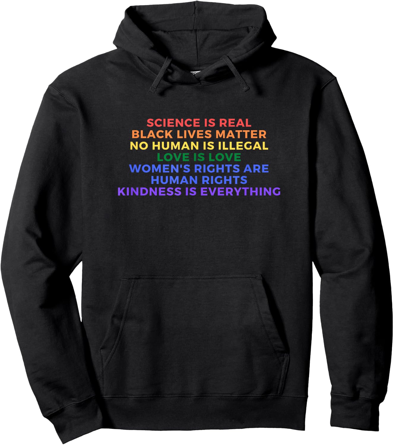 Cute Kindness is EVERYTHING Science is Real Love is Love Hoodie - Hoodie | Black