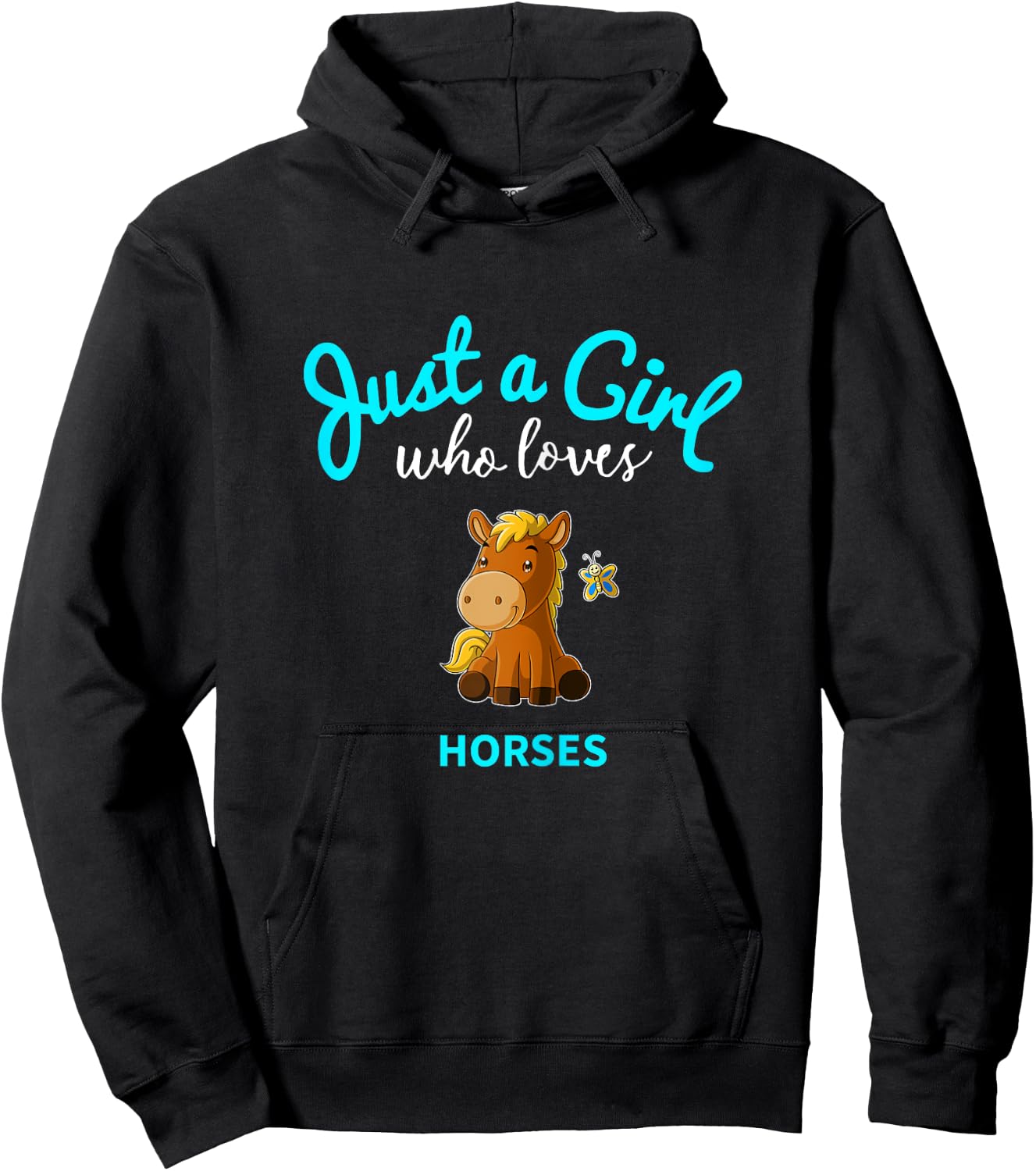 Horse Shirt for Girls | Children's Horse Hoodie - Hoodie | Black