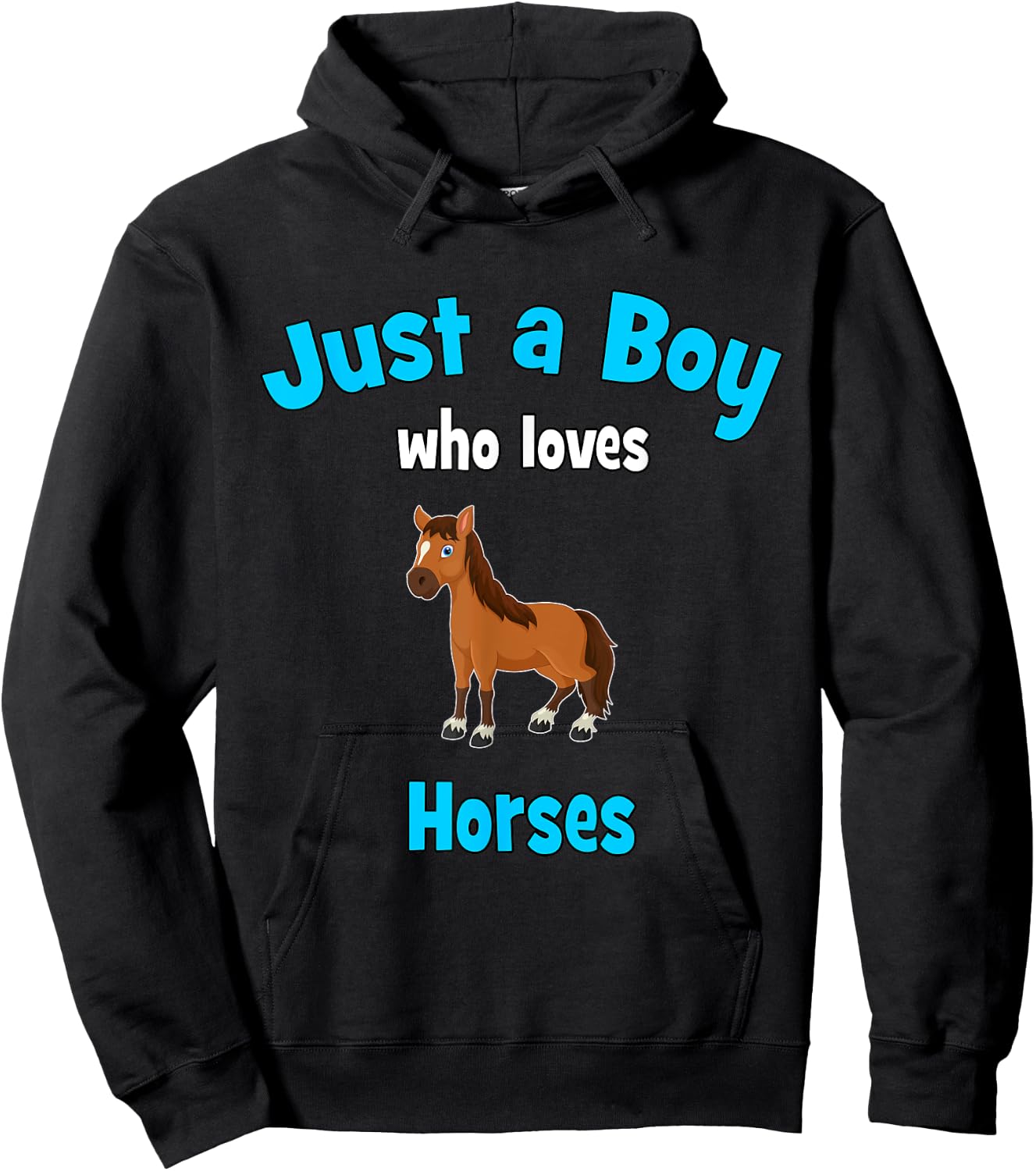 Horse Shirt for Boys | Children's Horse Hoodie - Hoodie | Black