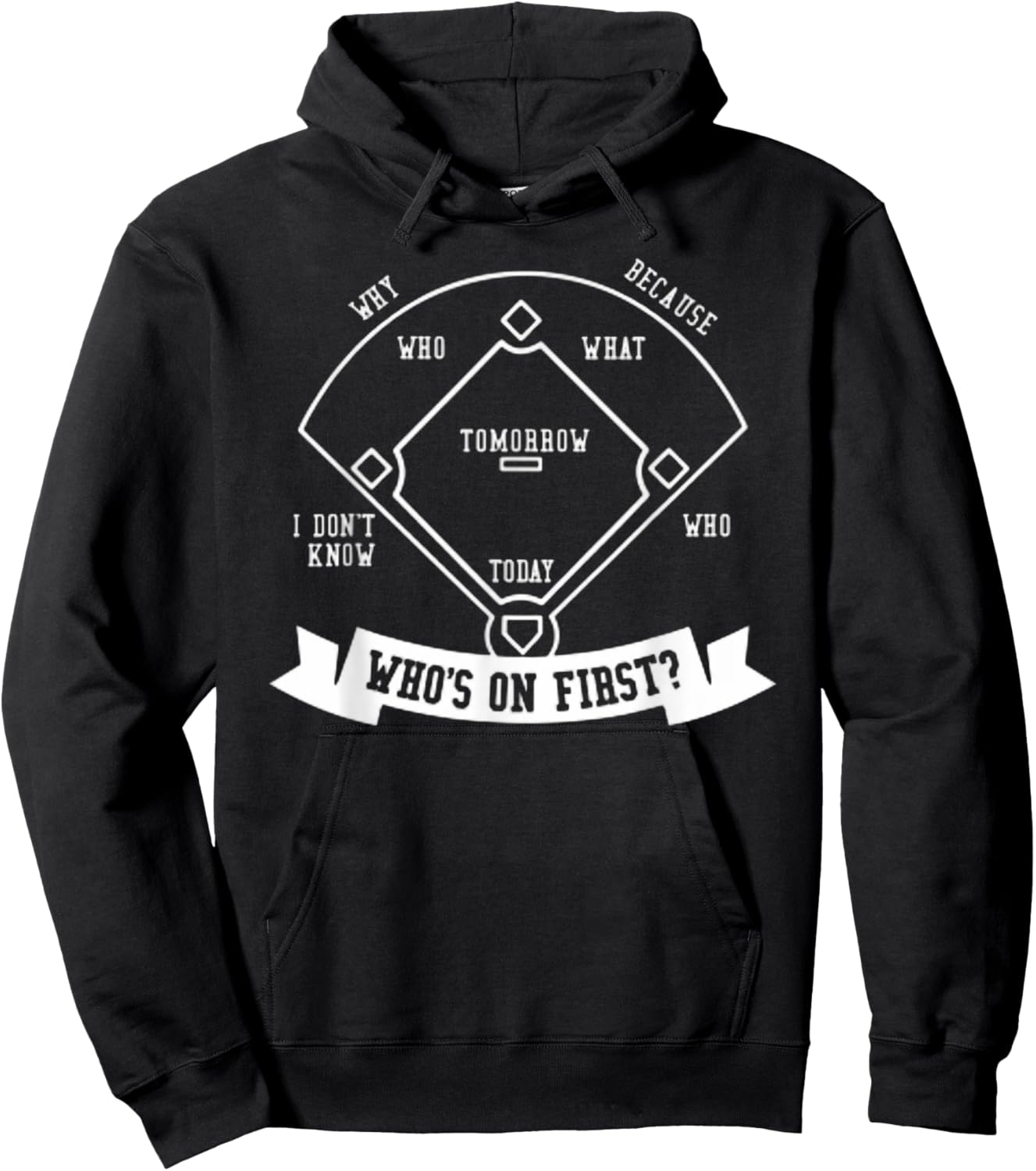 Who's On First? - Classic Baseball Joke Hoodie - Hoodie | Black