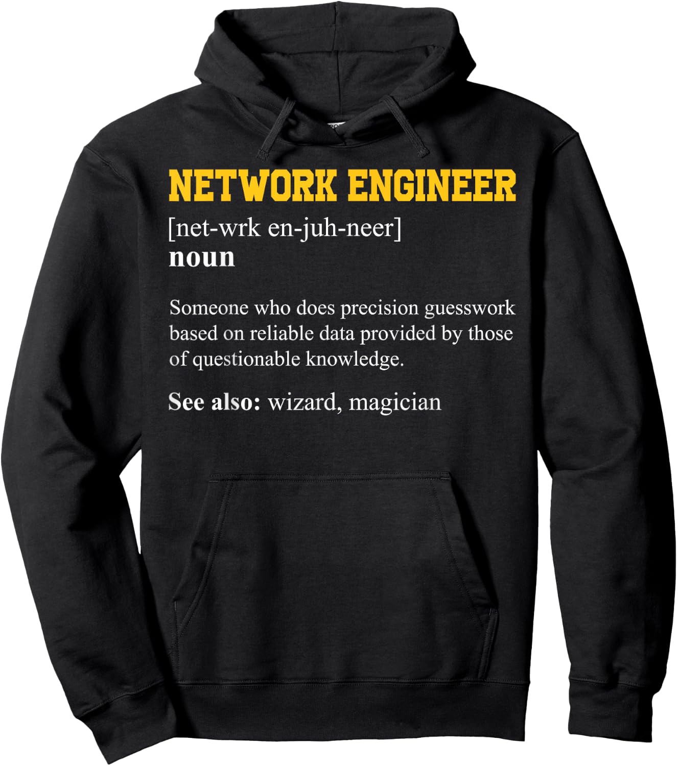 Funny Network Engineering Network Engineer Definition Hoodie - Hoodie | Black