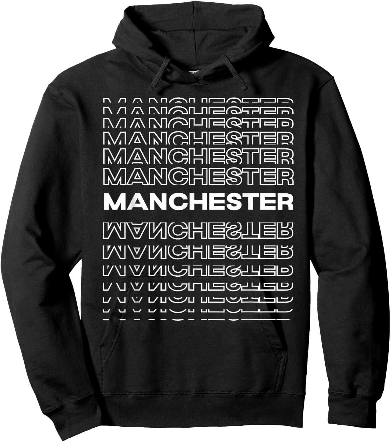 Minimalist City - United Kingdom Modern Manchester Hoodie - Hoodie | Black
