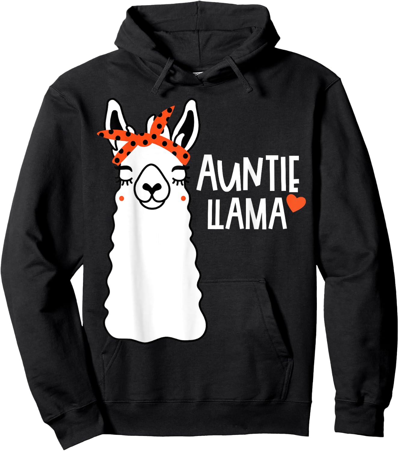 Cute Auntie Llama Funny Alpacas Llamas Lover Gift Aunt Hoodie - Hoodie | Black
