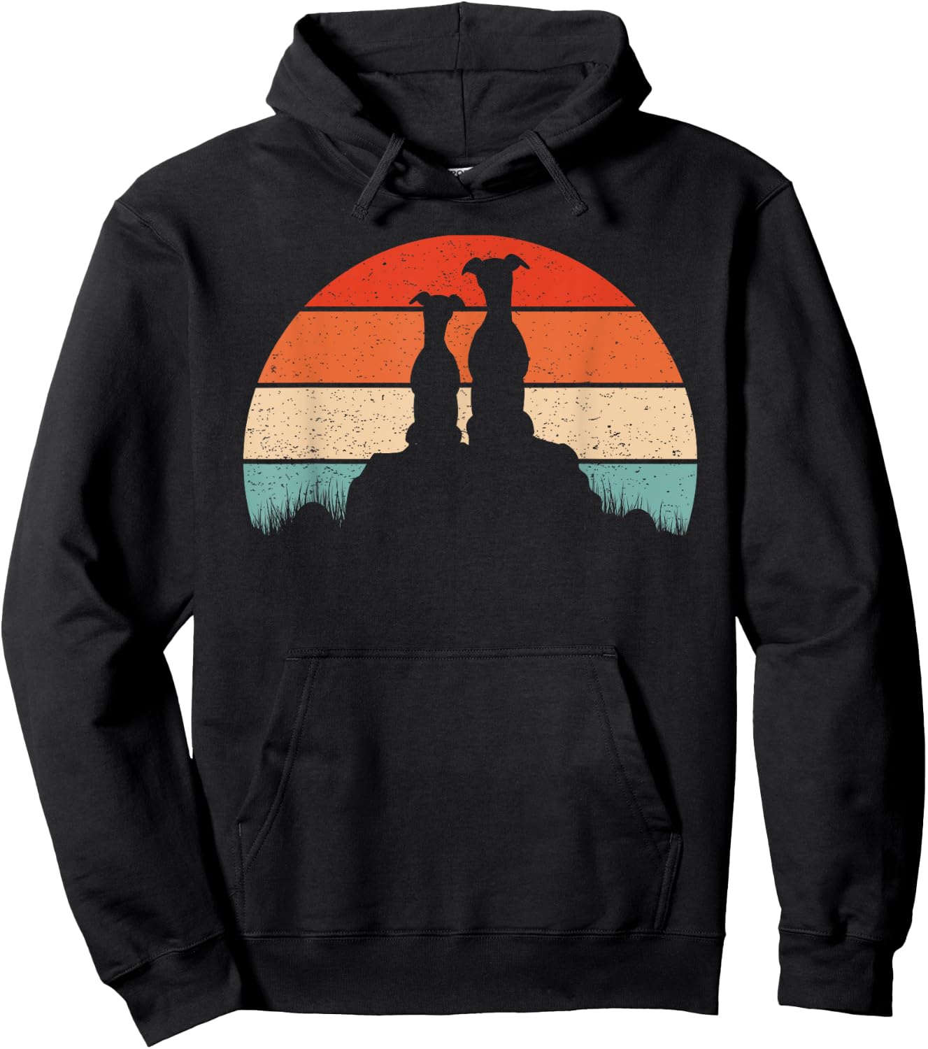 Whippet Dog Lover Vintage Retro Sunset Gift Women Hoodie - Hoodie | Black