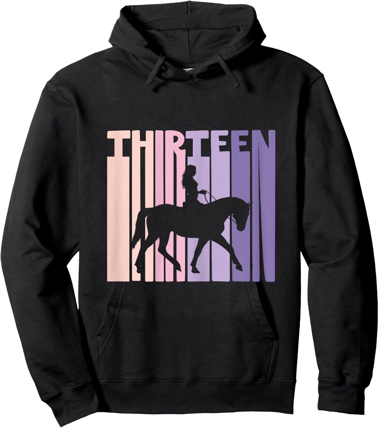 13th Birthday Gift Horse Rider Fan 13 Years Girls Hoodie - Hoodie | Black