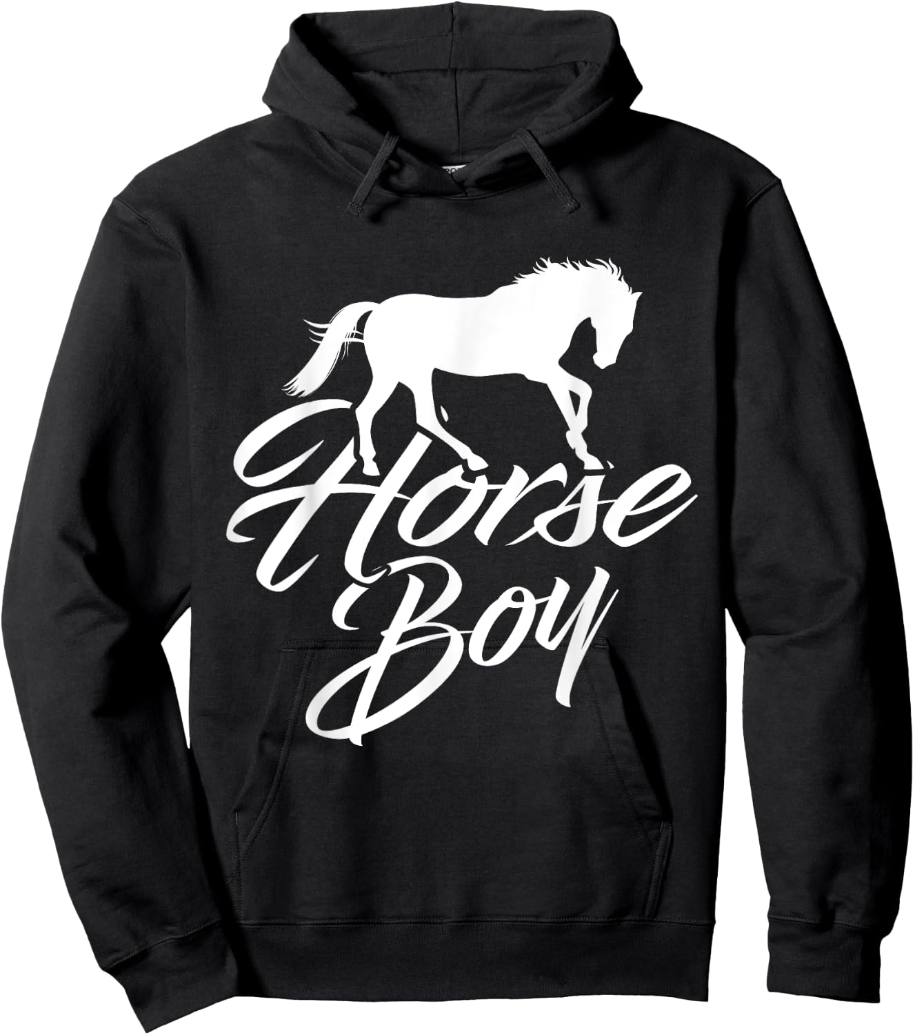 Funny Horse Riding Boy Horseback Riding Horse Boy Hoodie - Hoodie | Black