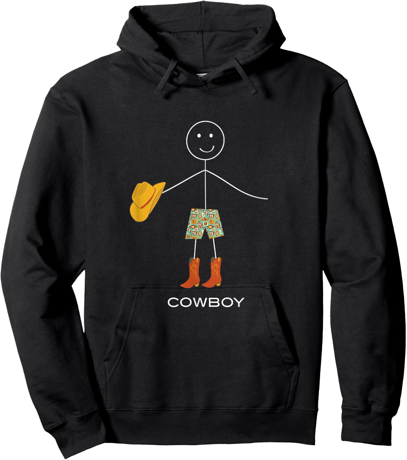 Funny Cowboy Design, Boy Rodeo, Horse Rancher Hoodie - Hoodie | Black