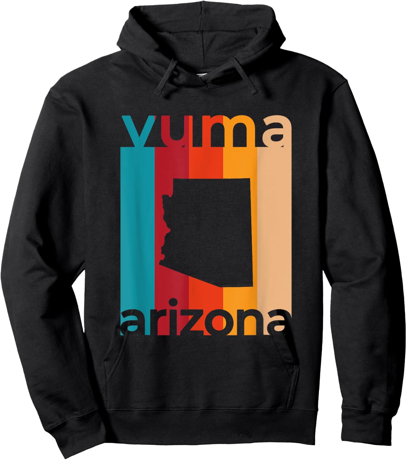 Yuma Arizona Retro Cutout AZ Souvenir Hoodie - Hoodie | Black