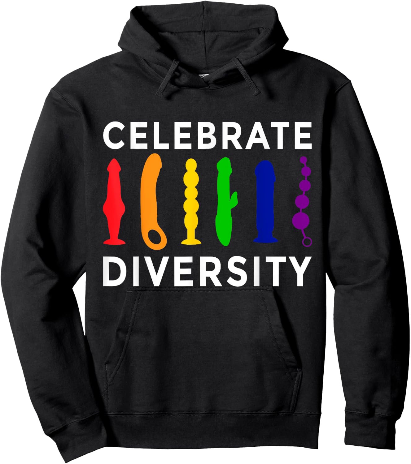 'Celebrate Diversity' Bisexual Feminist Funny Lesbian Pride Hoodie - Hoodie | Black