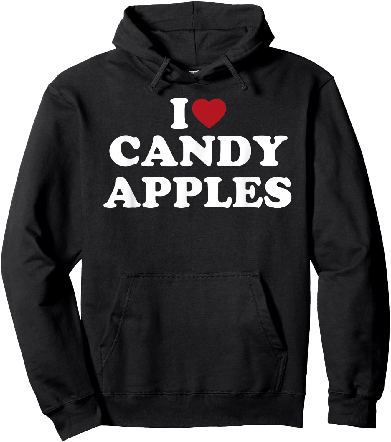 I Love Candy Apples Funny Sweet Dessert Treat Design Hoodie - Hoodie | Black