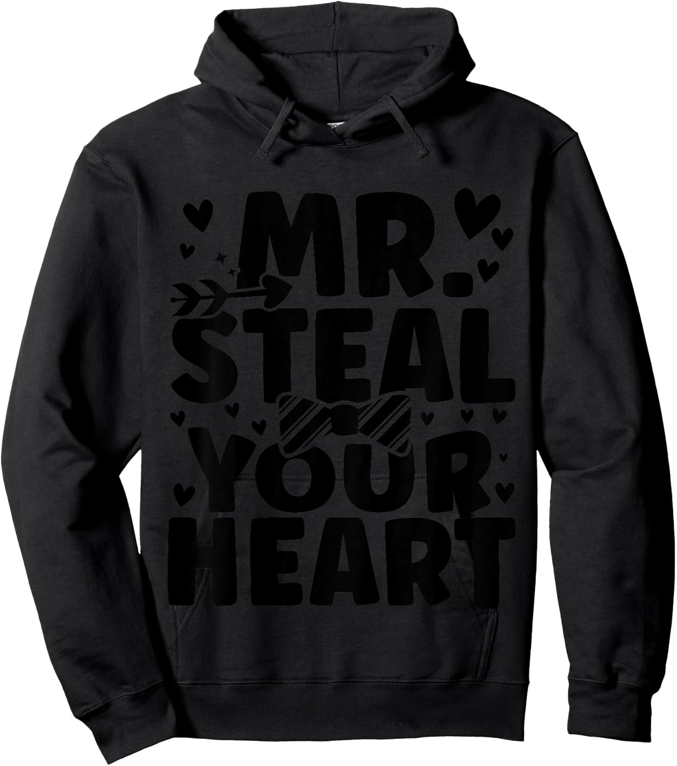 Kids Boys Valentine Shirt Mr Steal Your Heart For Boys Toddlers Hoodie - Hoodie | Black