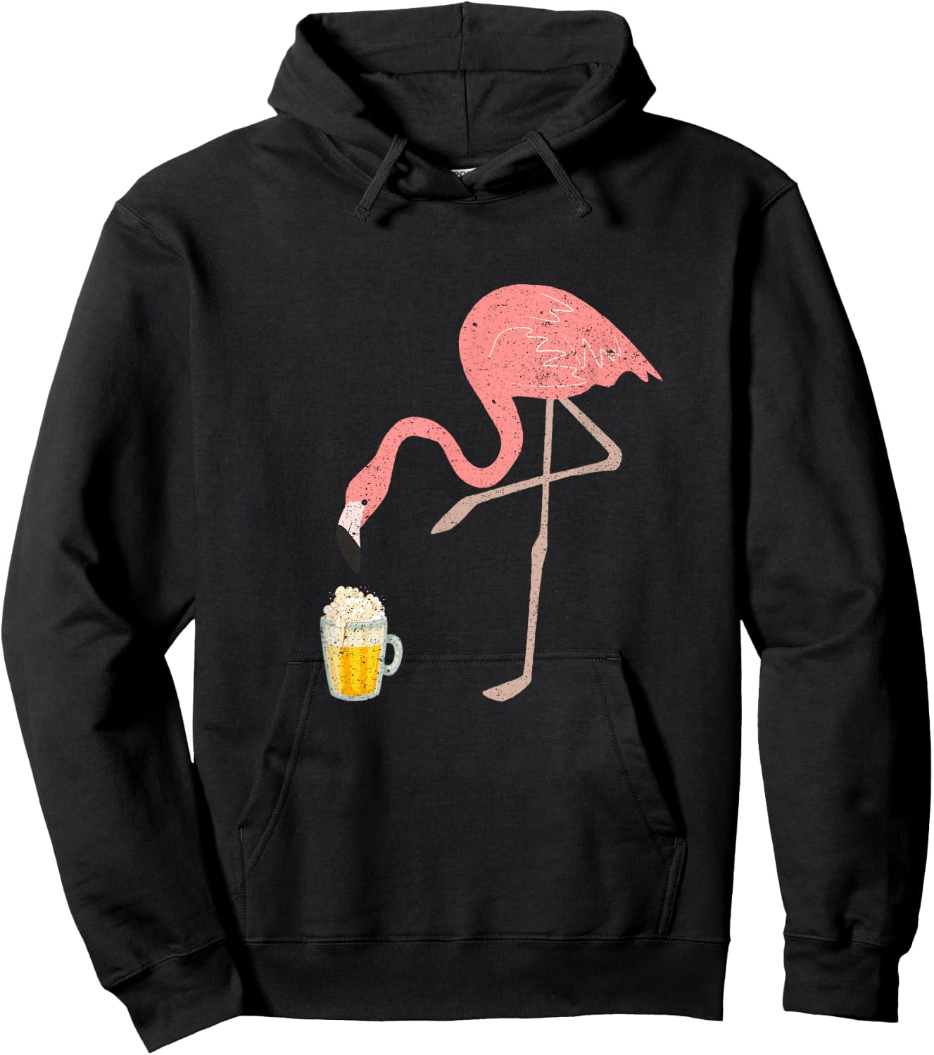 Flamingo Drinking Beer Drinking Party Vintage Beer Drinker Hoodie - Hoodie | Black