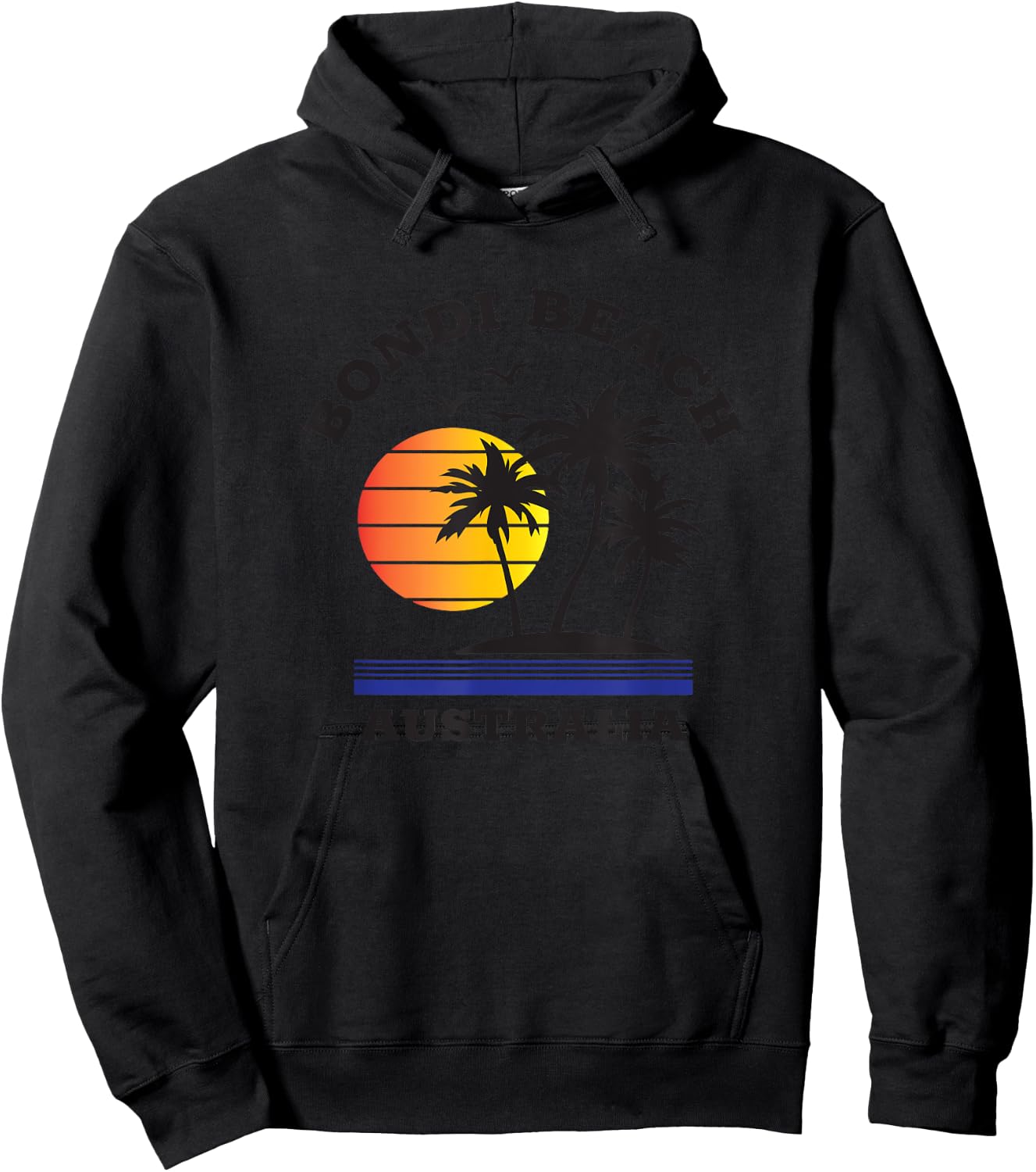 Fun Bondi Beach Australia Beach Sunset Men Women Novelty Art Hoodie - Hoodie | Black