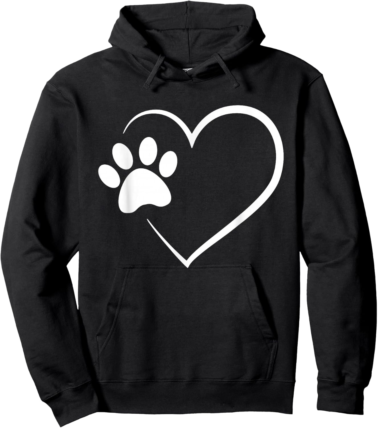 Dog Paw Heart - Dog Lover Gift Dog Moms Hoodie - Hoodie | Black