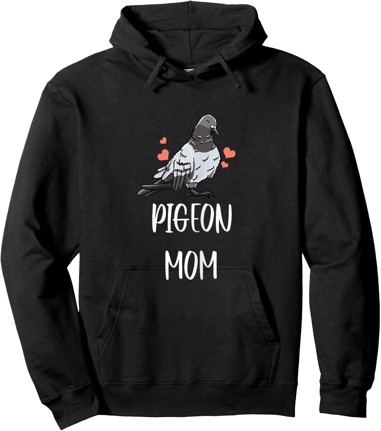 Pigeon Mom Leaf Pattern Girly Fowl Dove Pet Bird Lover Gift Hoodie - Hoodie | Black