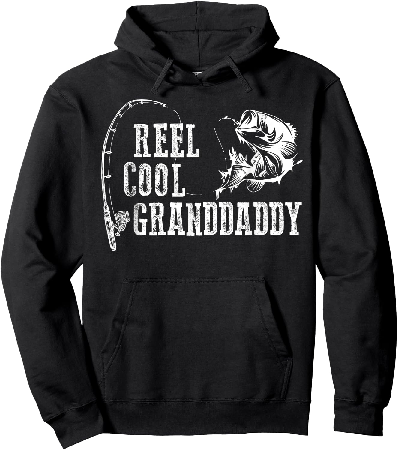Grandfather Fishing: Roll Cool Grandfather Gift Hoodie - Hoodie | Black