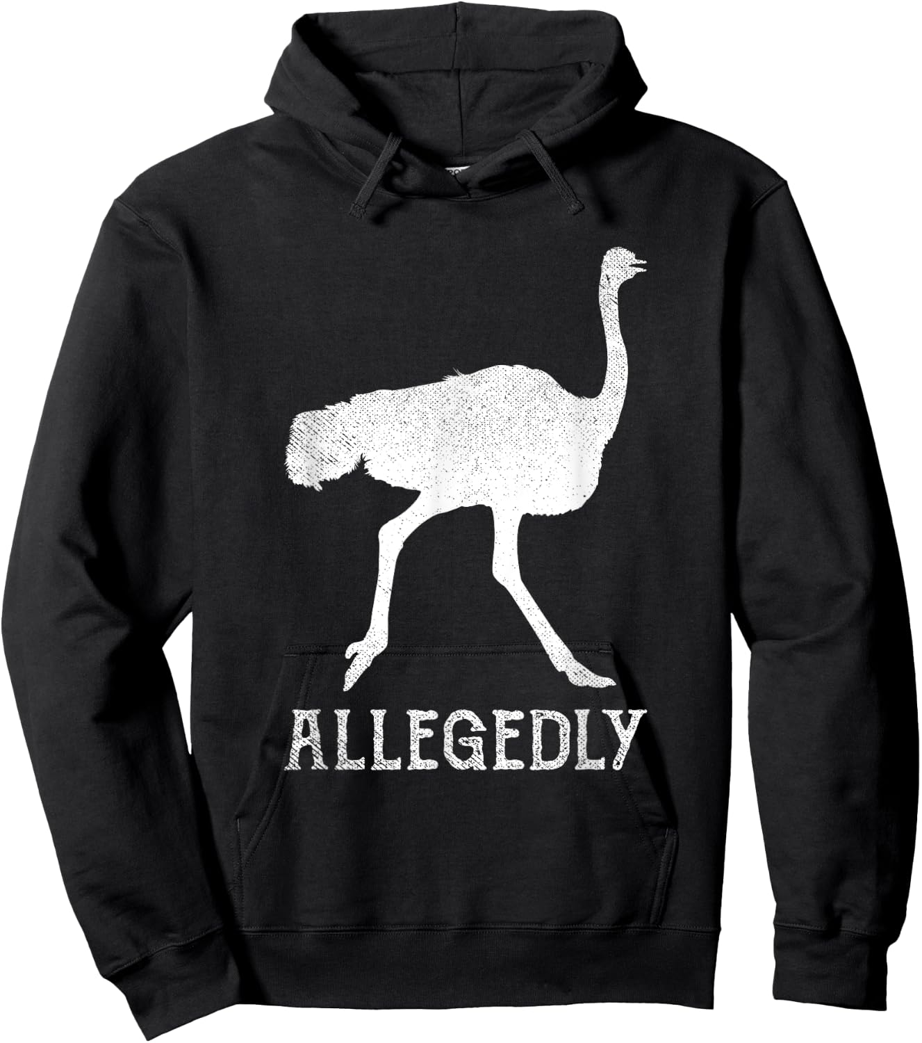 Ostrich Gifts Humor Apparel Men Women Allegedly Ostrich Vintage Funny Bird Lover Hoodie - Hoodie | Black