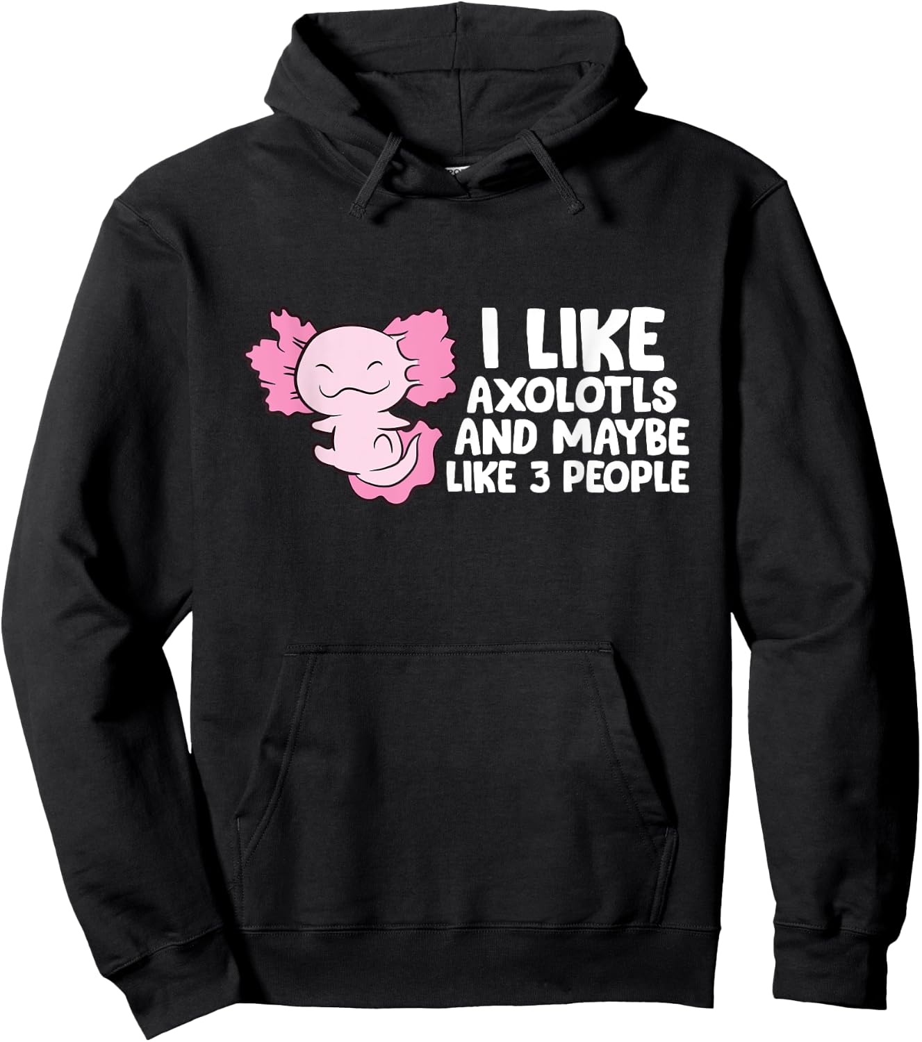I Like Axolotls And Maybe Like 3 People Hoodie - Hoodie | Black
