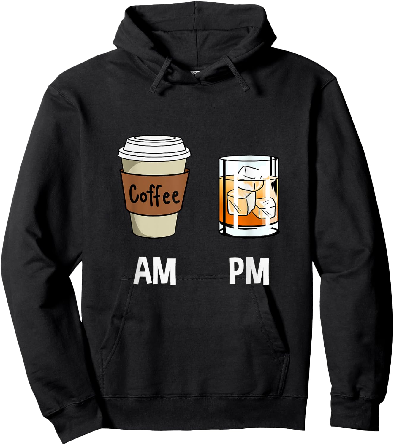 AM Coffee PM Bourbon Hoodie - Hoodie | Black