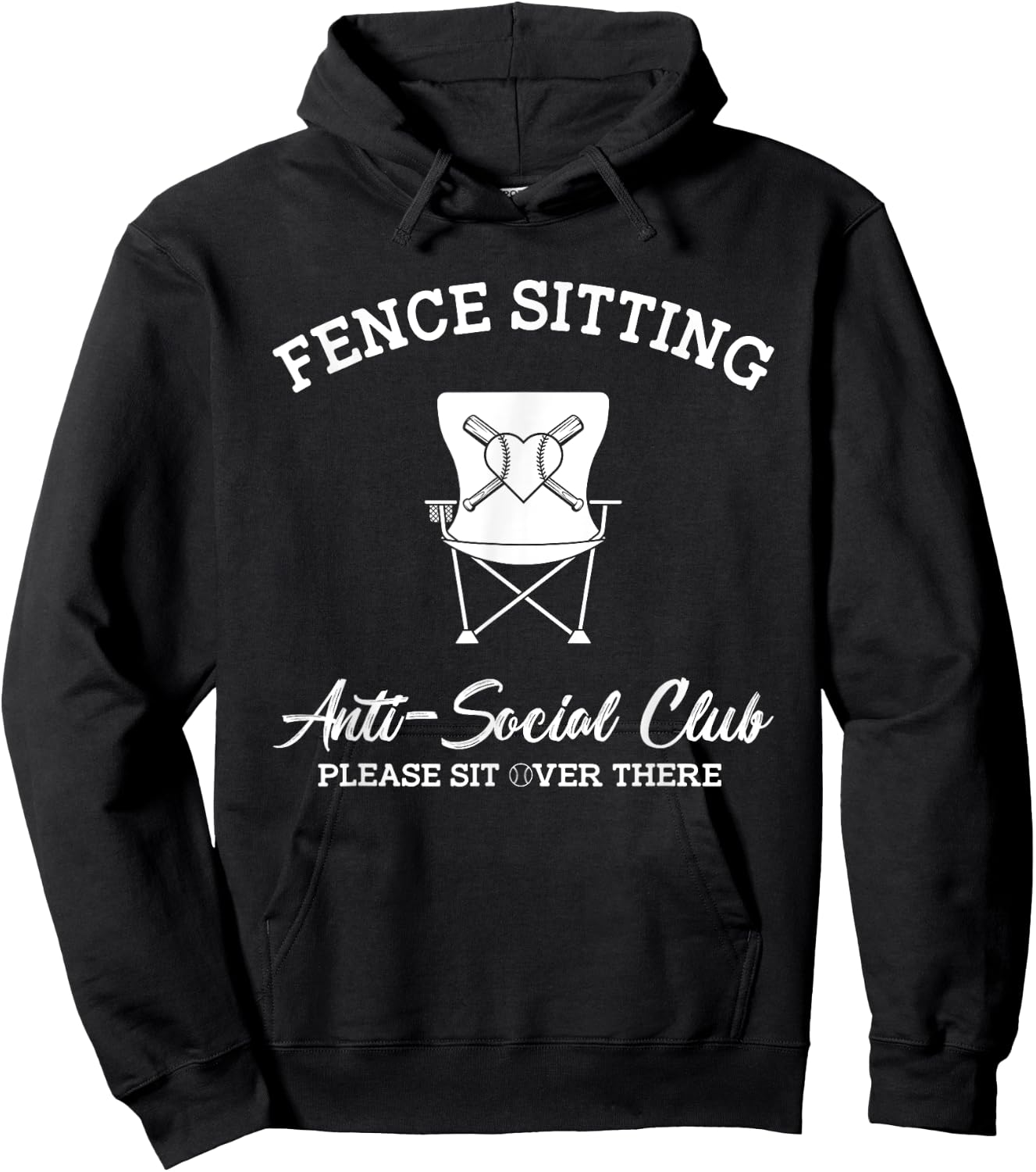 Fence Sitting Anti-Social Club Please Sit Over There Hoodie - Hoodie | Black