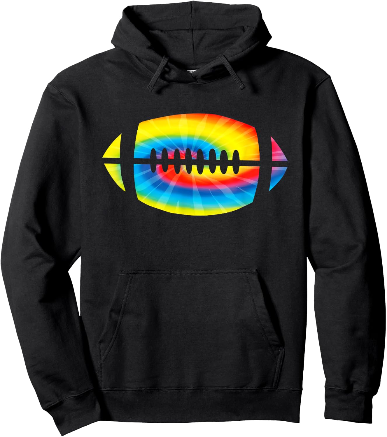 Cool Tie Dye Football Gift | Cute Sports Player Men Women Hoodie - Hoodie | Black