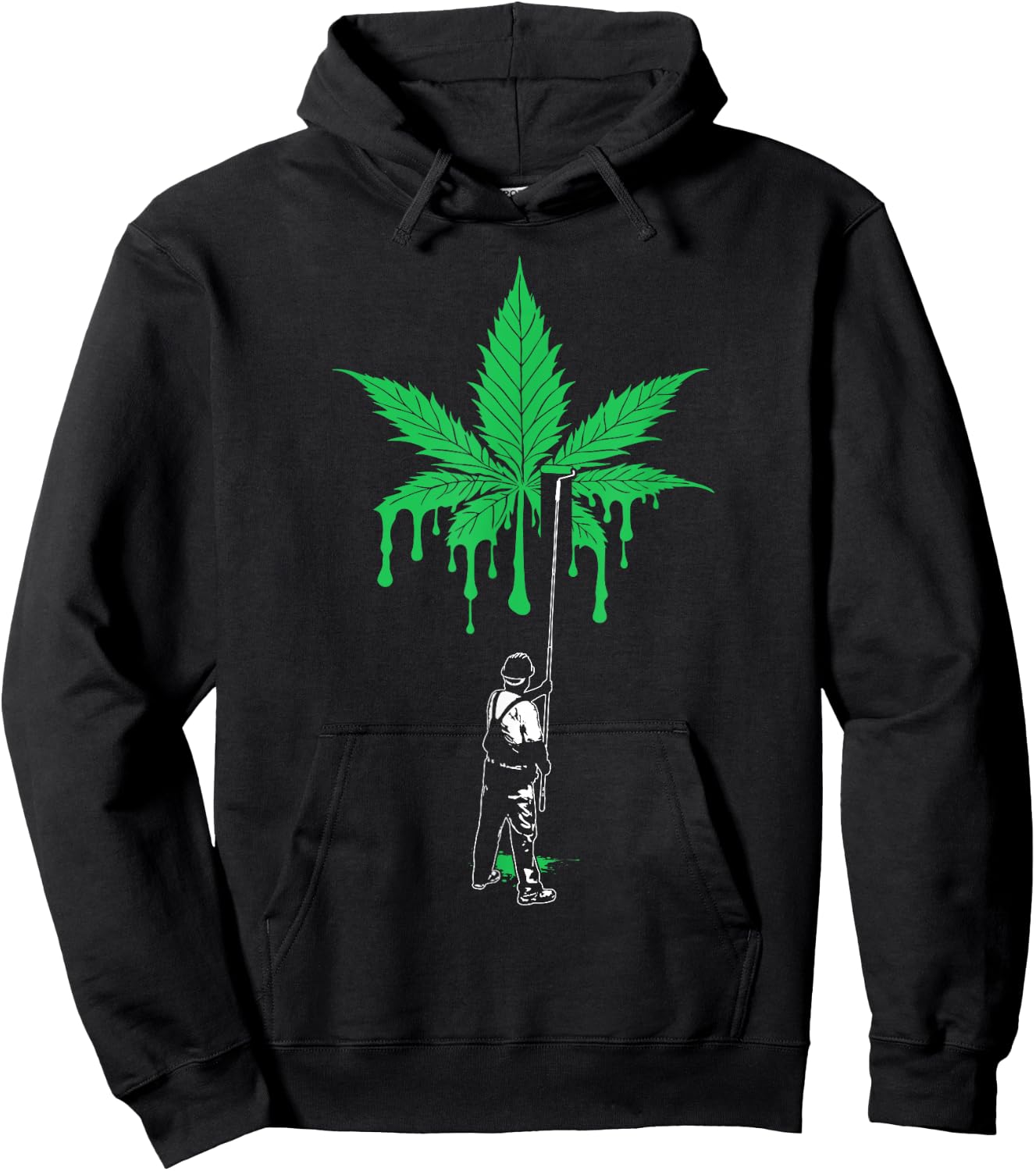 Marijuana Weed Leaf Graffiti Painter Funny Stoner Cannabis Hoodie - Hoodie | Black