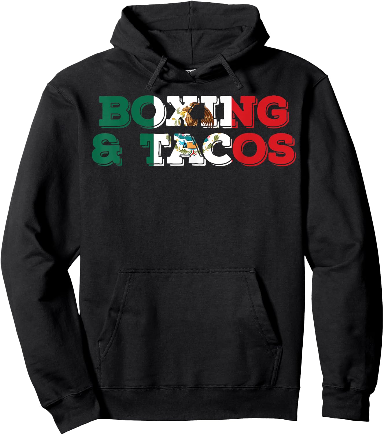 Saying Boxing and Tacos Mexican Sports Husband Hobby Box Pun Hoodie - Hoodie | Black