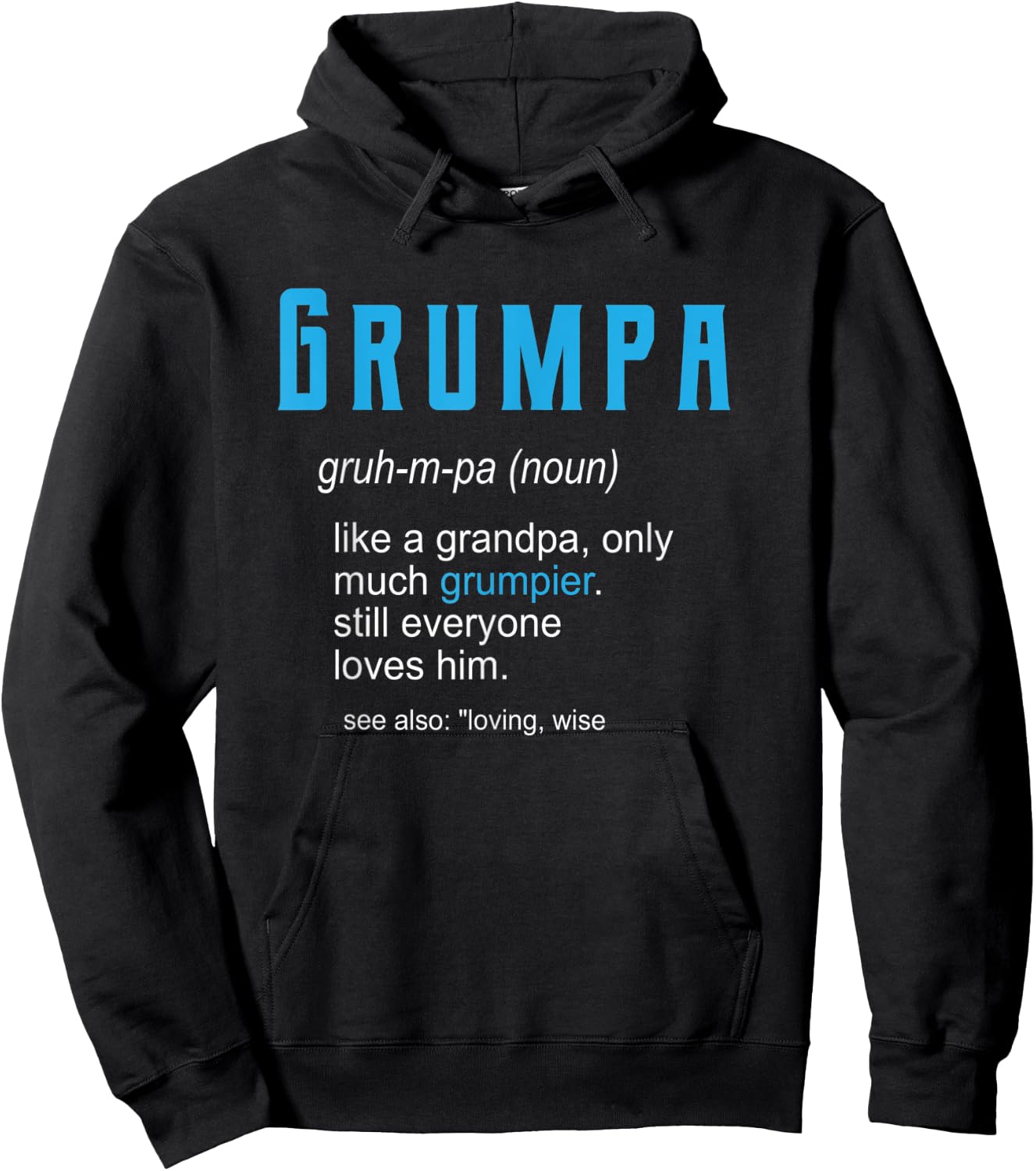 Pops Christmas Shirt for Grandpa, Funny Grumpa Definition Hoodie - Hoodie | Black