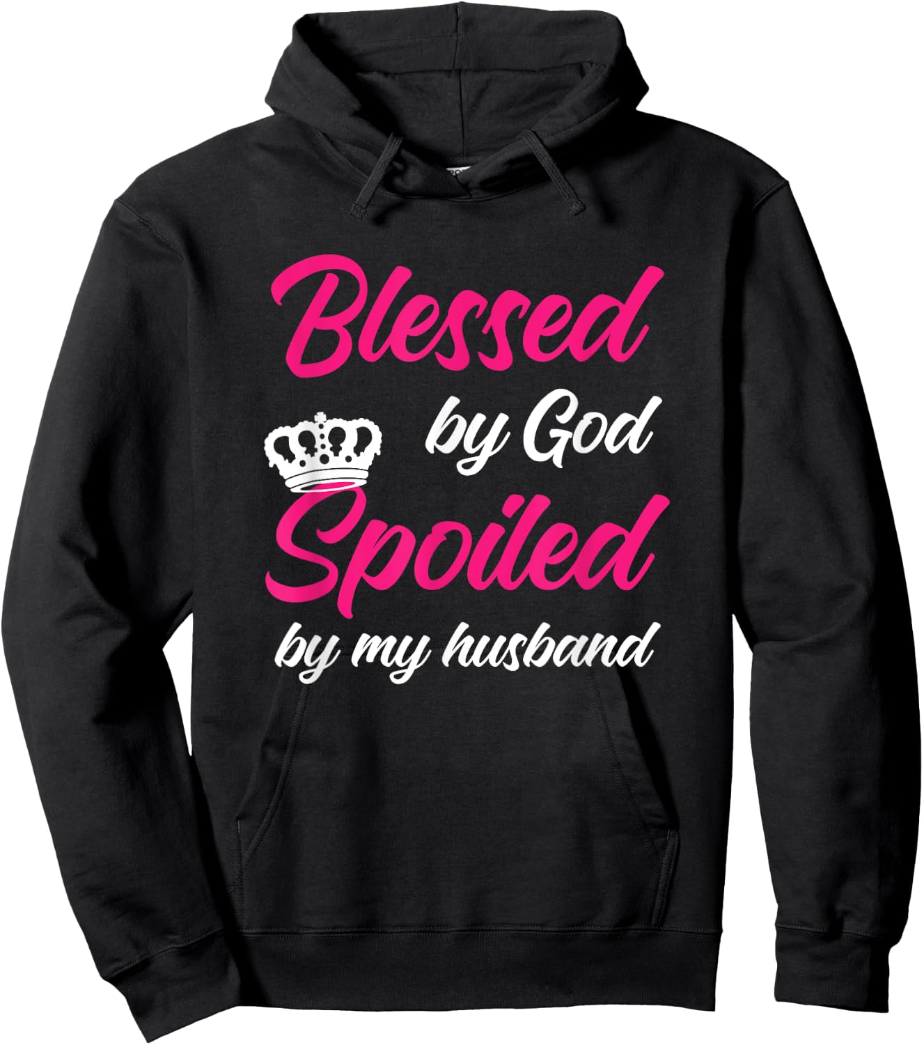 Blessed By God Spoiled By My Husband Wife Hoodie - Hoodie | Black