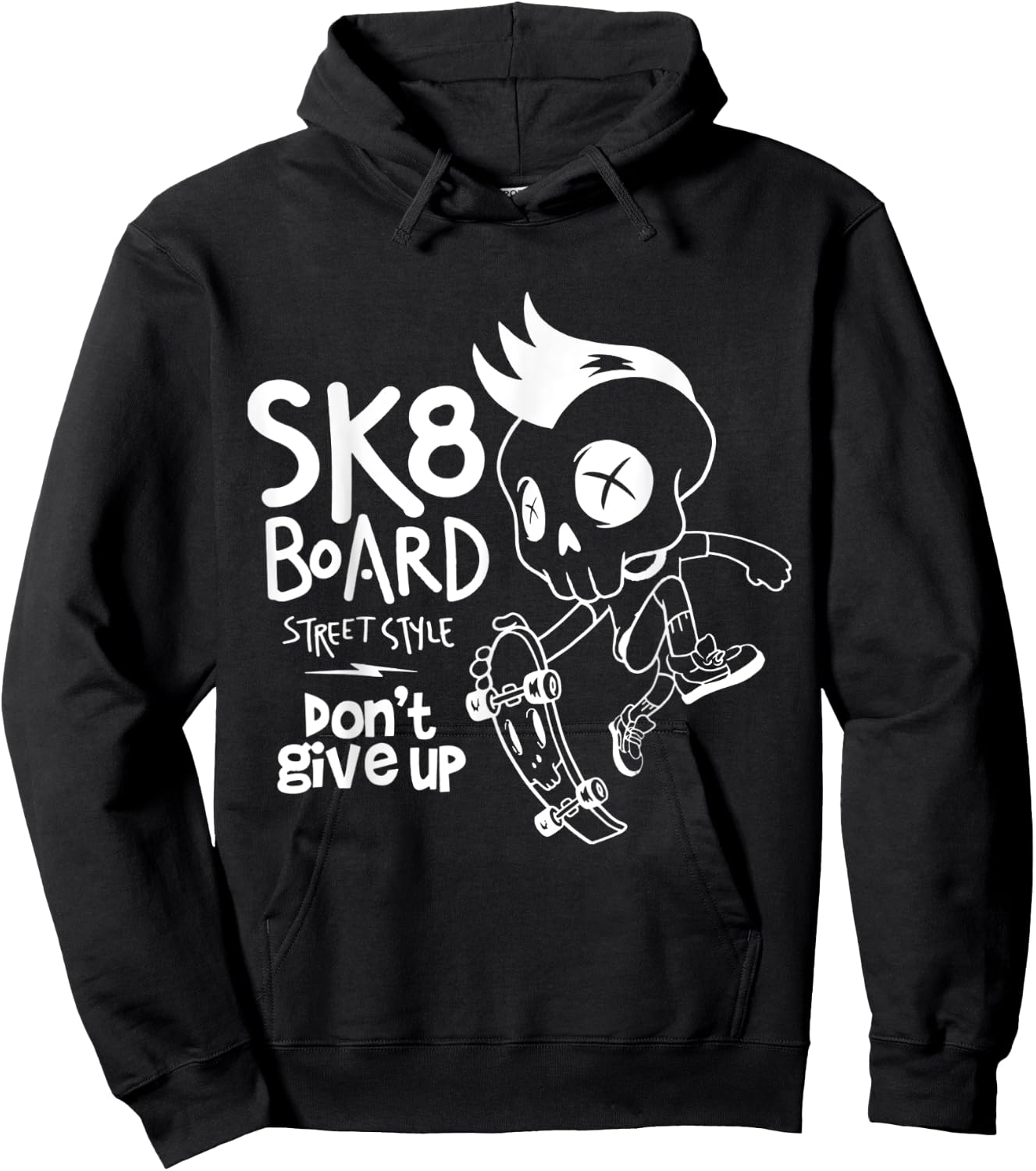 Skate Skateboard Funny Sk8 Skateboarding Skater Old School Hoodie - Hoodie | Black
