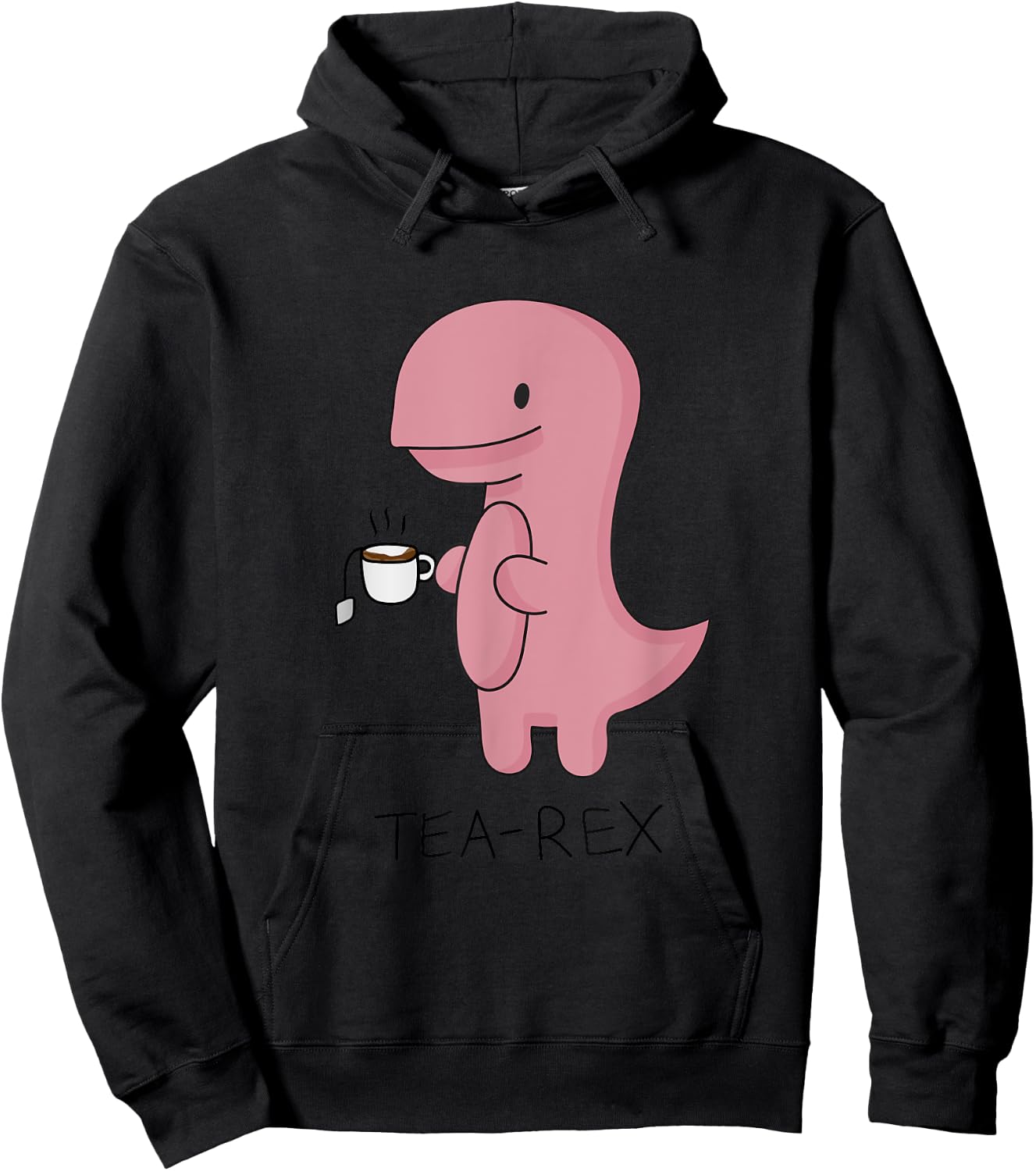 Tea rex Dinosaur Cartoon Lover Funny Cute Dino Hoodie - Hoodie | Black