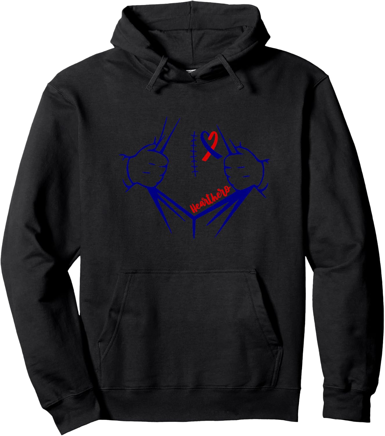 Heart Hero CHD Warrior Present CHD Congenital Heart Disease Hoodie - Hoodie | Black