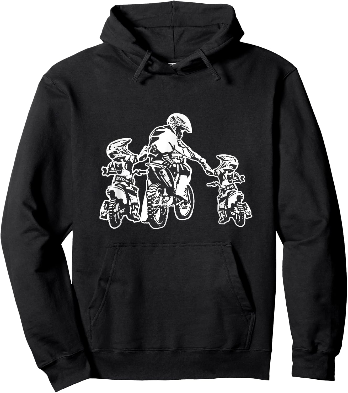 Motorcycle Motocross Father Child Son Hero Dirt Bike Gift Hoodie - Hoodie | Black