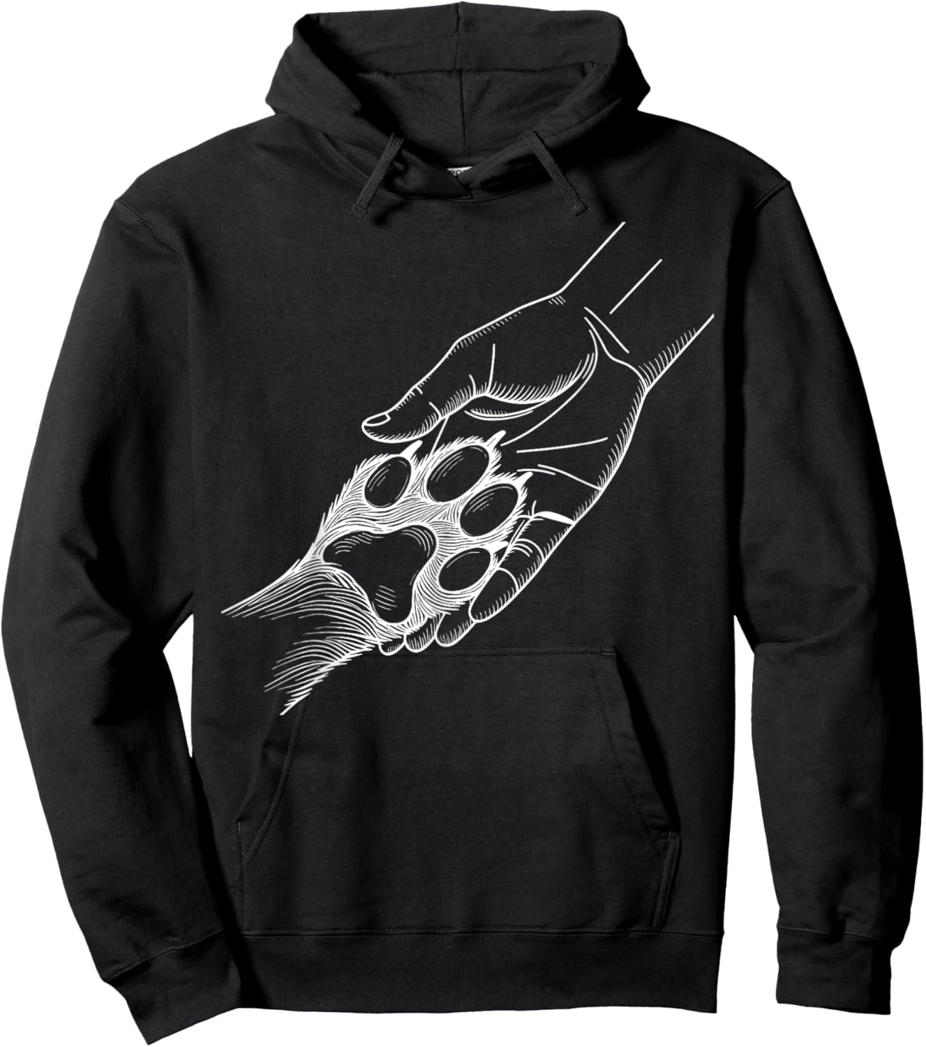 Dog Dad Fist Bump With Dog Paw Dog Lover Cute Friendship Hoodie - Hoodie | Black